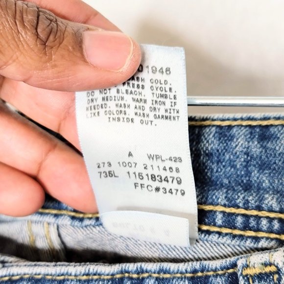 Levi's 518 Women's 2007 Super Low Boot But Distressed Blue Denim Jeans Size 13L - Picture 5 of 9